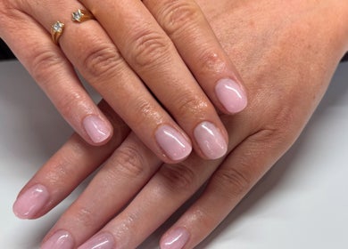 Beautiful manicure with pink nails at Beauty by Joanne, Dundee, Scotland, GB.