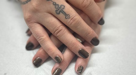 Stylish brown manicure by Beauty by Becca in Masham, England, GB, enhancing hand elegance.