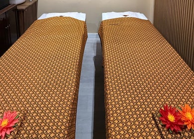 Massage beds at Wandee Thai Massage LTD, Staines-upon-Thames, England, GB, offering a tranquil ambiance.