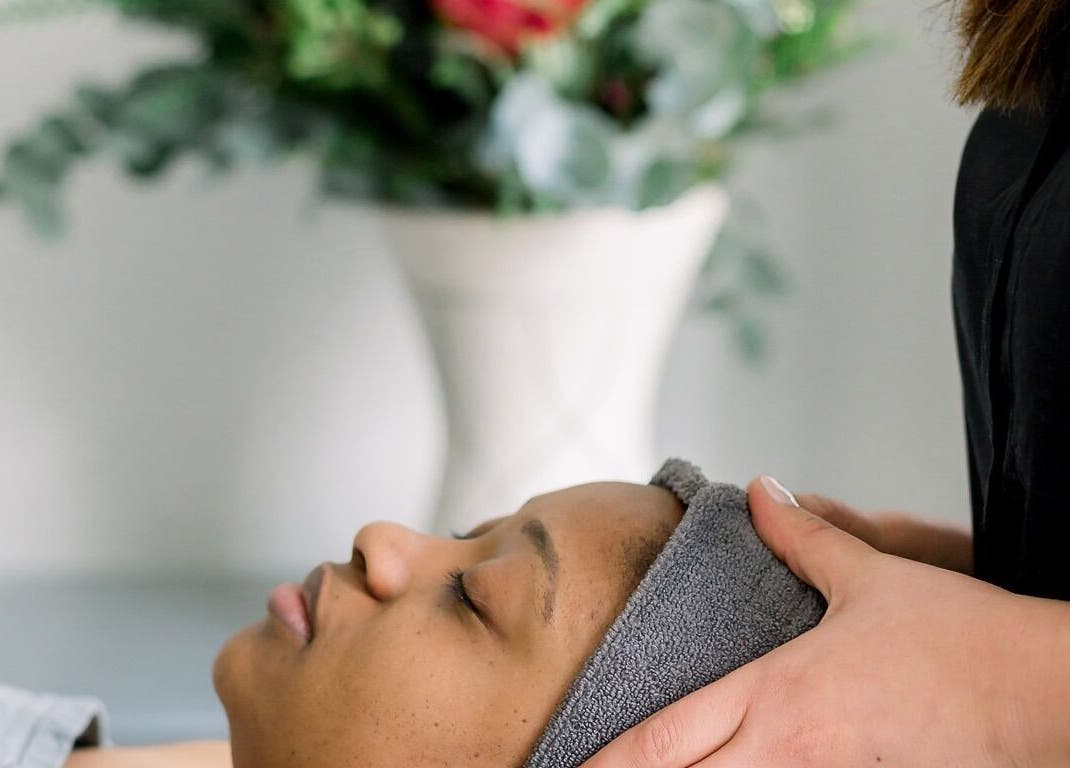 Relaxing facial massage at Skin at Rubyblush, Pretoria, Gauteng, ZA in a serene setting.