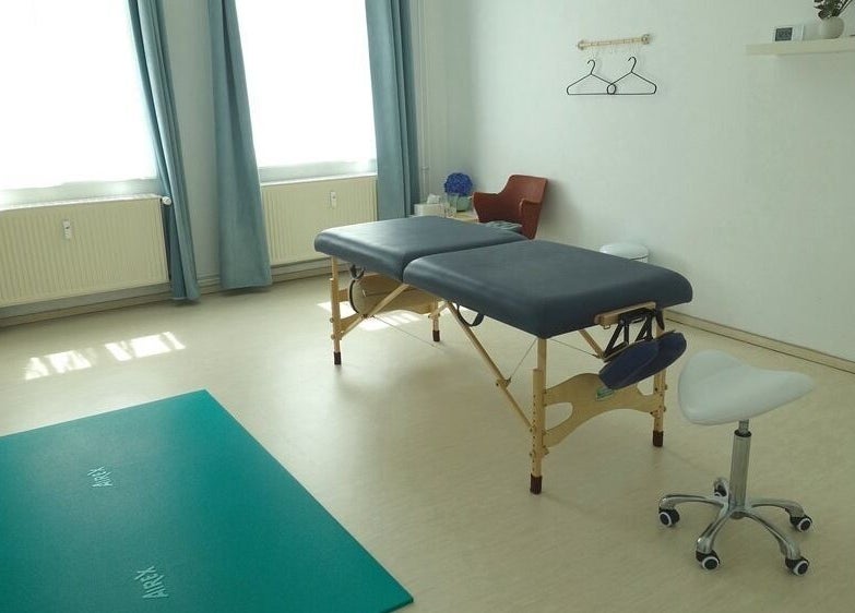 Serene therapy room at Hirai Healing East at HAVEN, Berlin, Berlin, DE featuring massage table and calming decor.