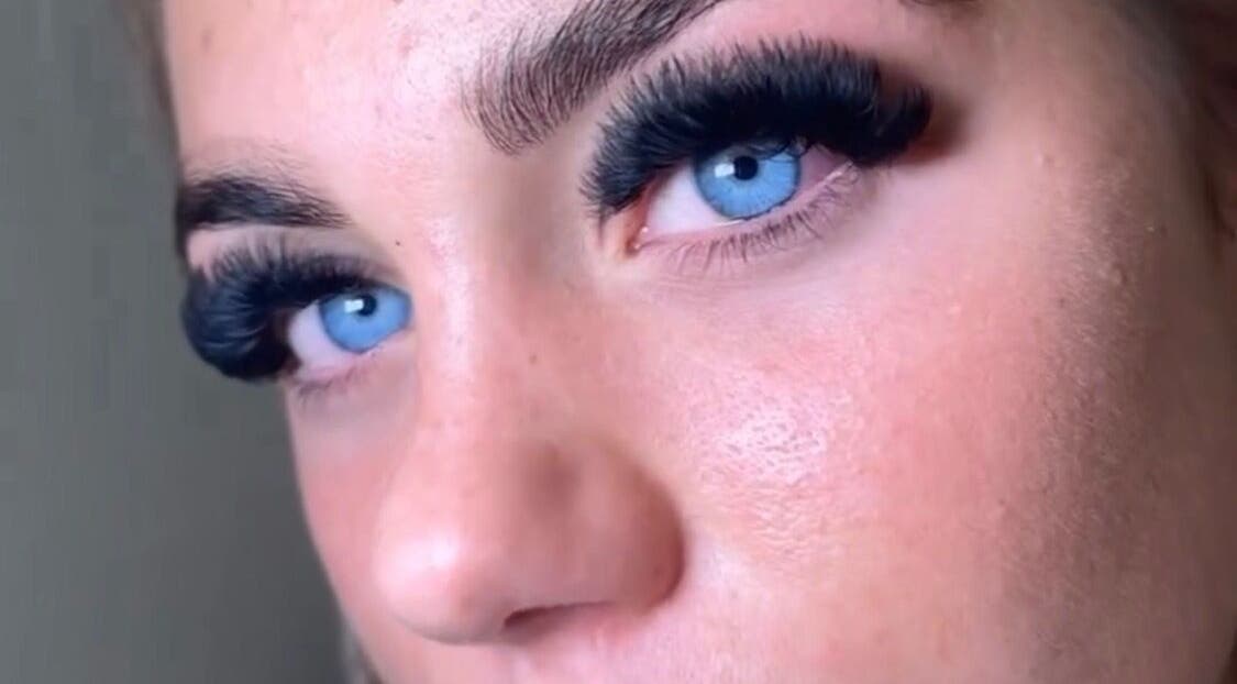 Close-up of lush lashes at LashKlinic in Bradford, England, GB. Enhance your beauty with expert eyelash services.