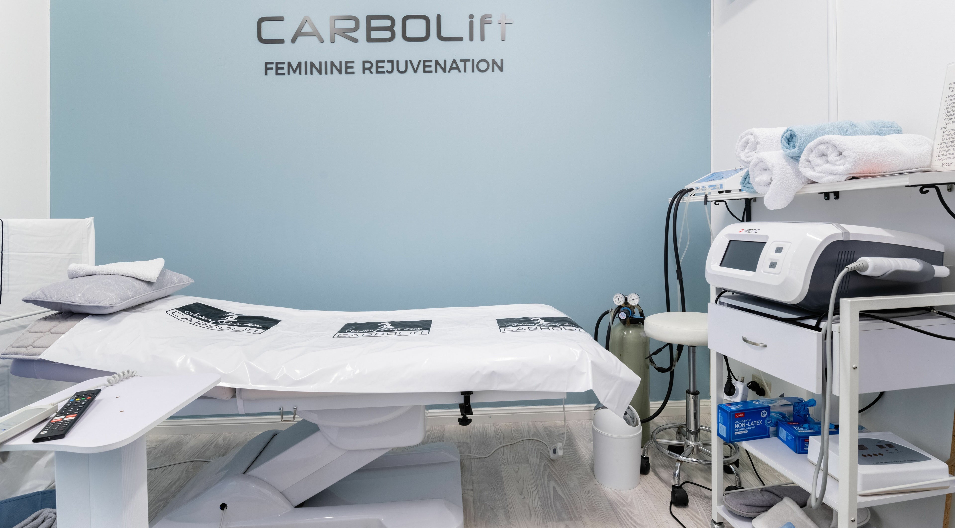 Modern treatment room at Golden Body Line, Clovelly Park, South Australia, AU featuring advanced equipment.