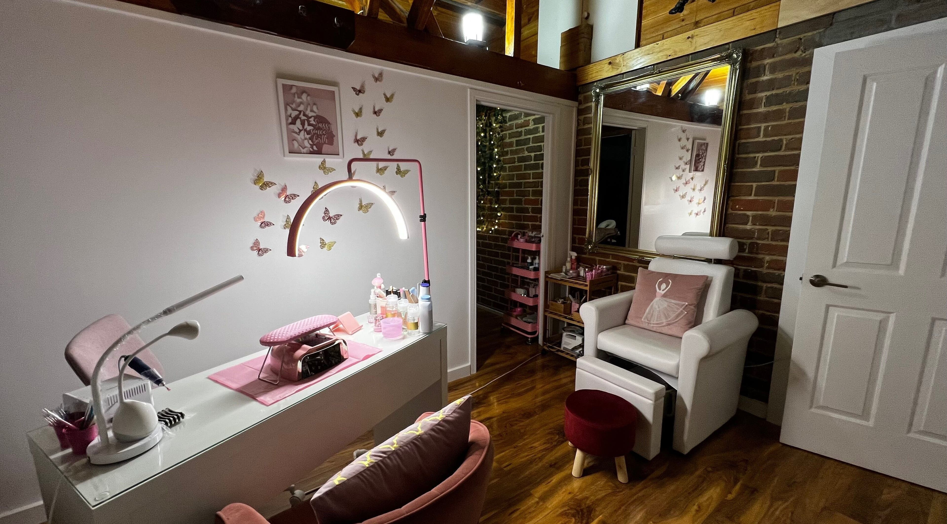 Elegant beauty room at Blue Dandelion Beauty, Melbourne, Victoria, AU with plush seating and decor.