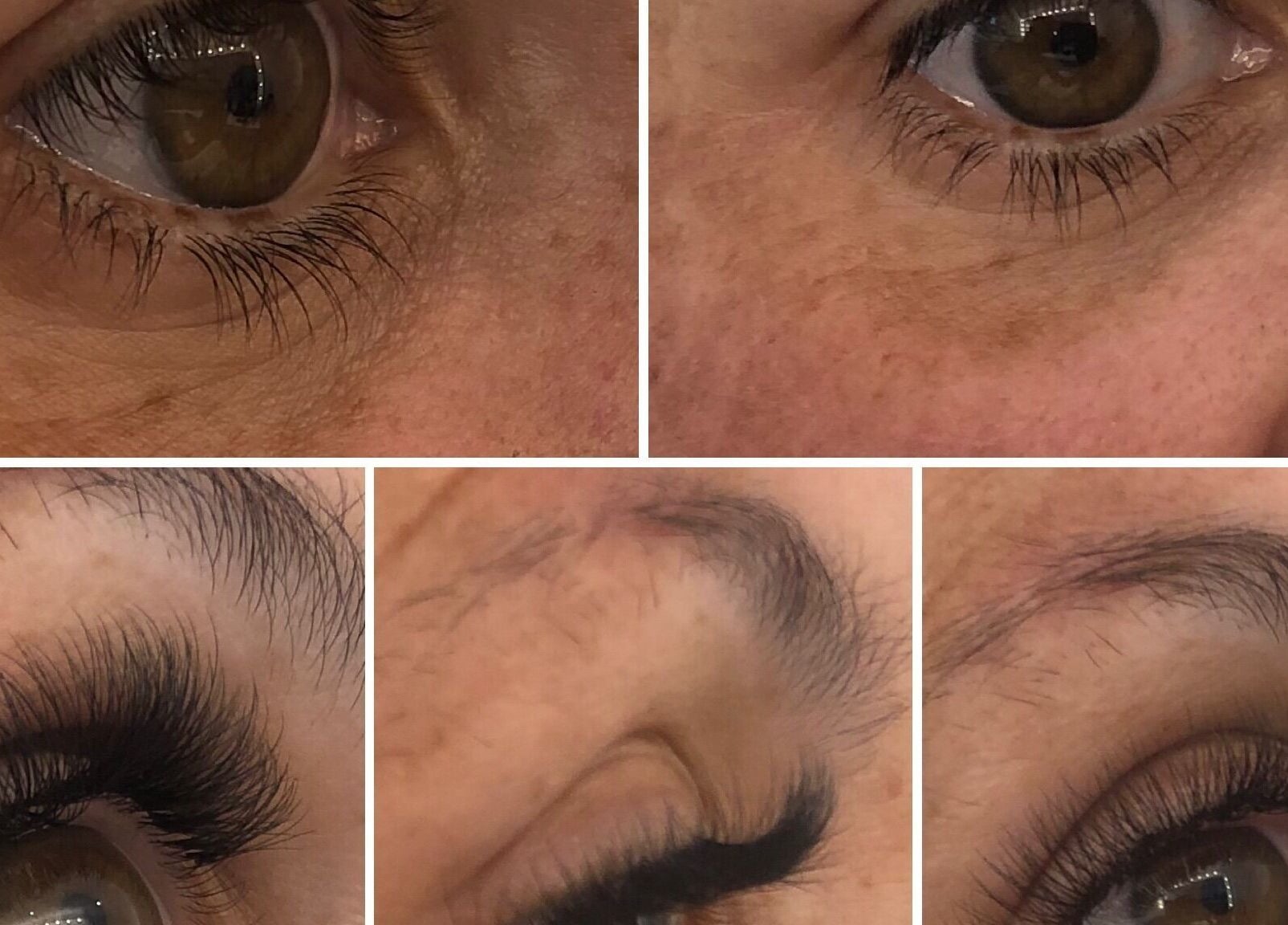 Lash enhancement at Be.You.Tiful, Fivemiletown, Northern Ireland, GB, before and after close-up.
