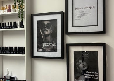 Elegant beauty product display at Baileys Beauty Boutique, Newport Pagnell, England, GB showcasing luxury items.