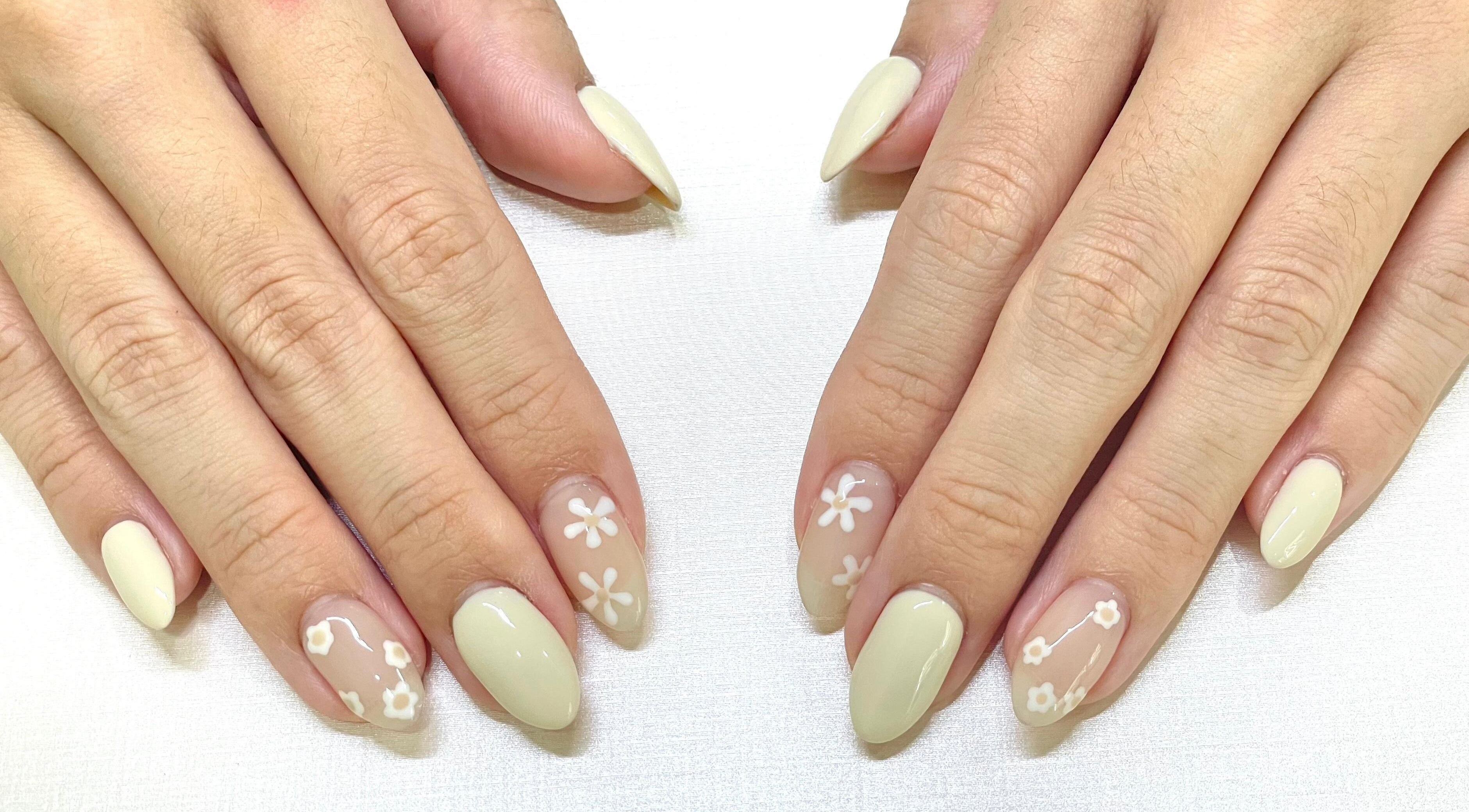 Beautiful floral nail art at Allurix Nail Salon, Singapore, Singapore, SG showcasing delicate designs.