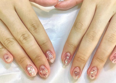 Elegant nail art design at Allurix Nail Salon, Singapore, SG, showcasing intricate detailing.