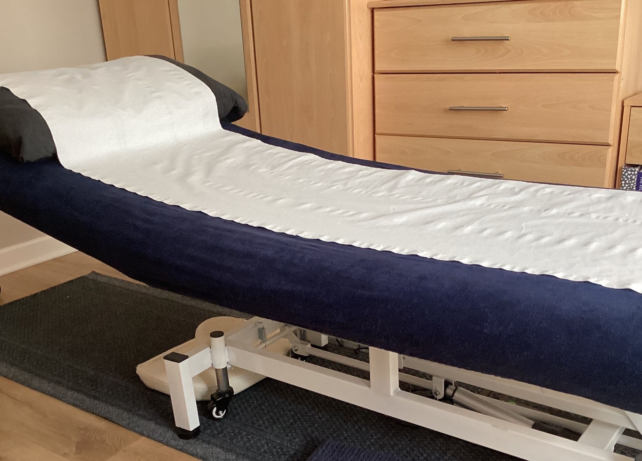 Relaxing massage bed at Soule Therapies, Lisburn, Northern Ireland, GB, providing a tranquil wellness experience.