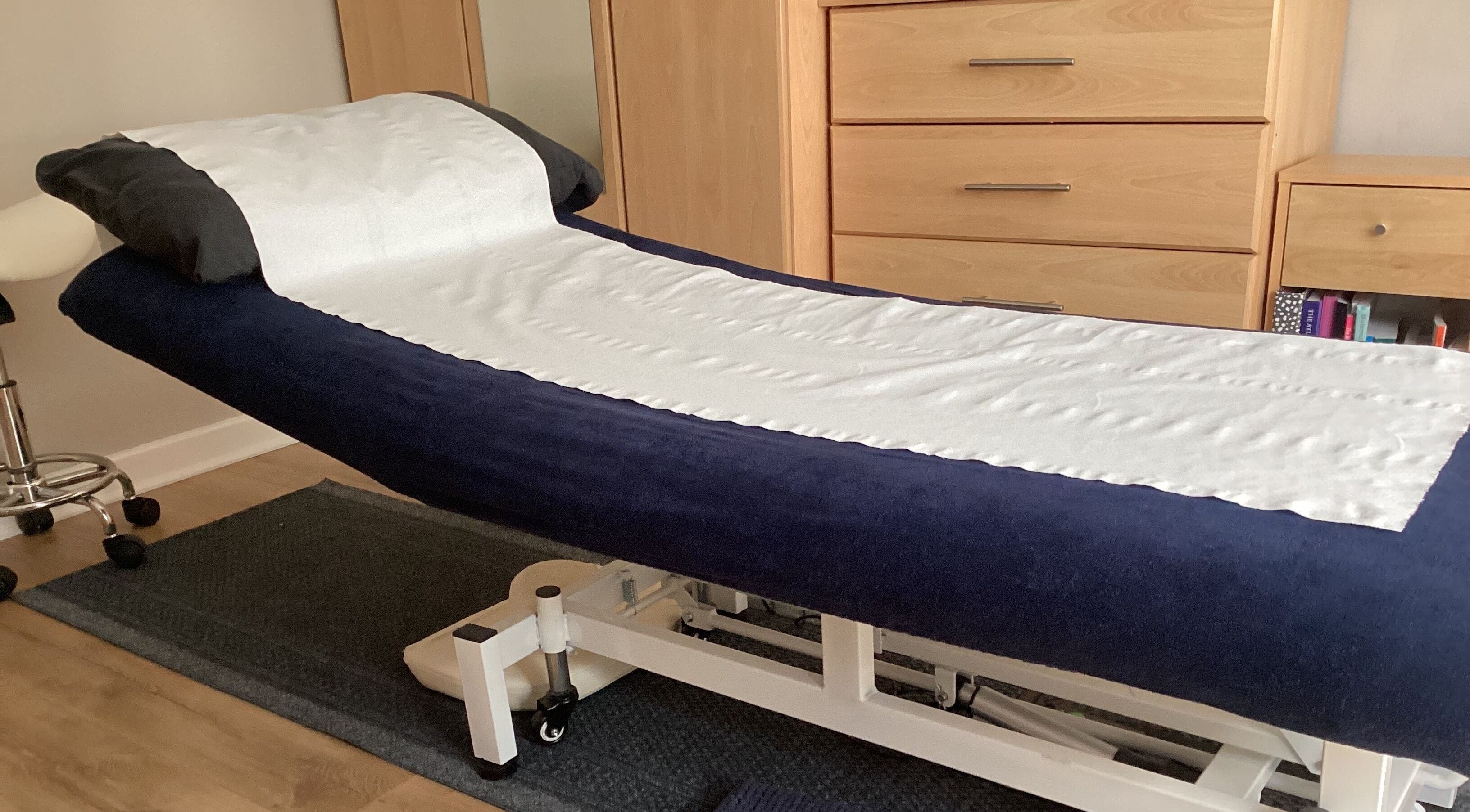 Relaxing massage bed at Soule Therapies, Lisburn, Northern Ireland, GB, providing a tranquil wellness experience.