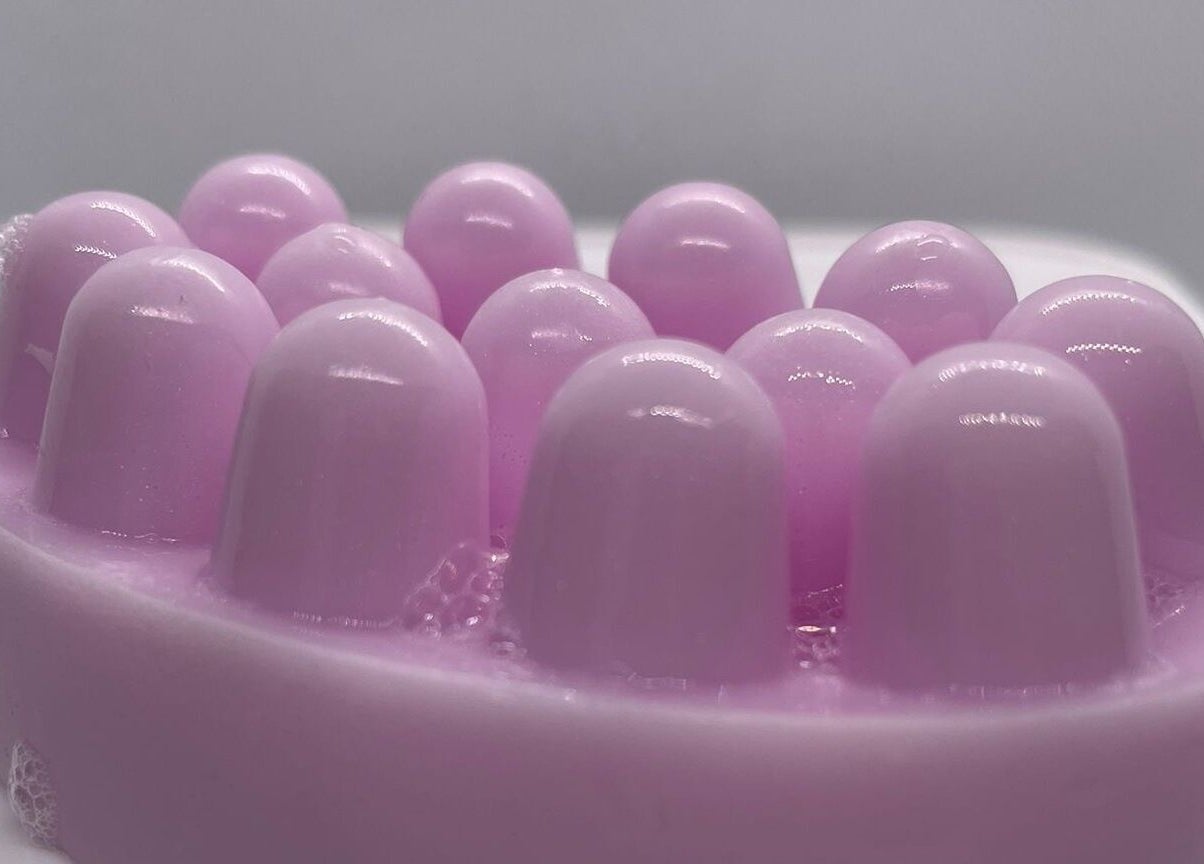 Elegant purple massage soap bar at Soule Therapies, Lisburn, Northern Ireland, GB, showcasing wellness luxury.