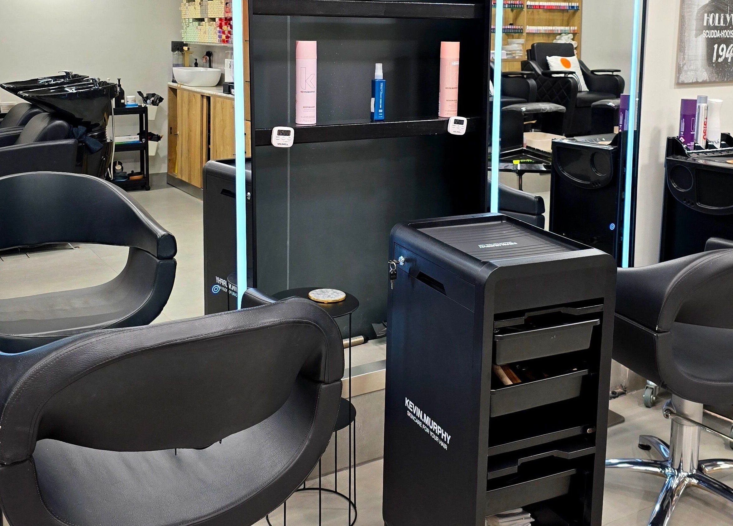 TREVI SALON's modern workstation with styling chairs in Dubai, Dubai, AE.