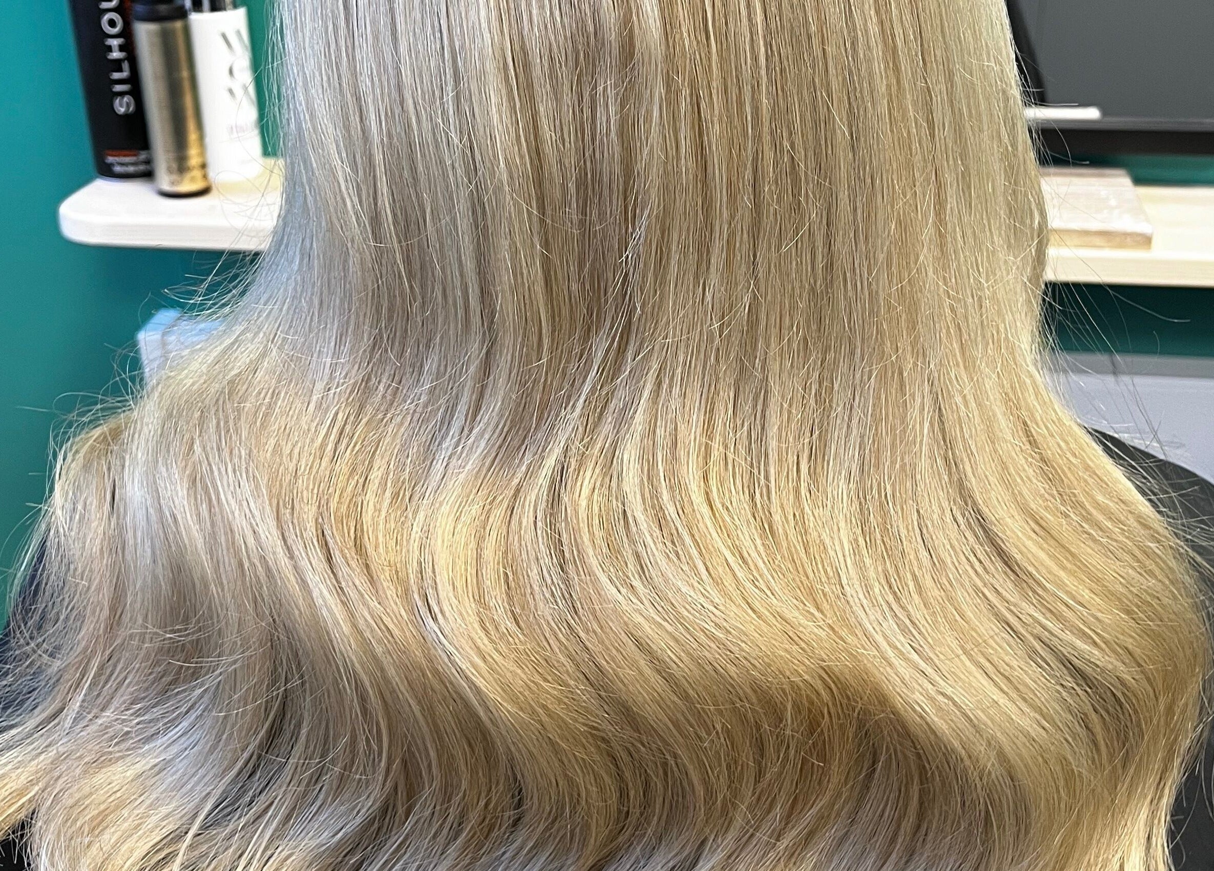 Beautiful blonde hair styling at Hair by Lisa Abel in Port Elphinstone, Scotland, GB.