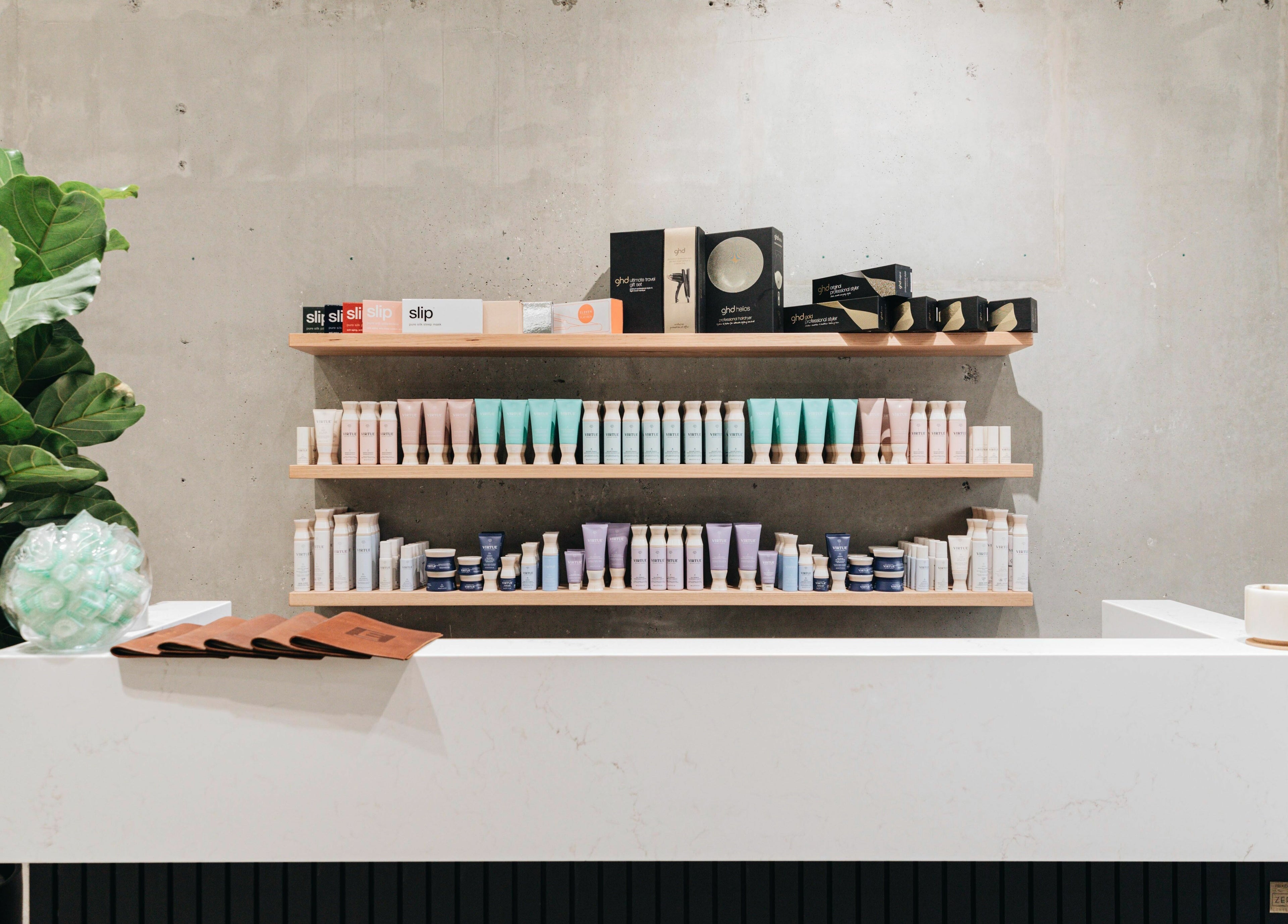 Product shelves at E+Co - Fortitude Valley, showcasing beauty items in Fortitude Valley, Queensland, AU.