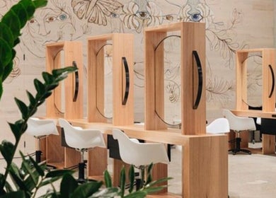 Modern styling stations at Edwards And Co Concept Teneriffe in Teneriffe, Queensland, AU, featuring sleek design.