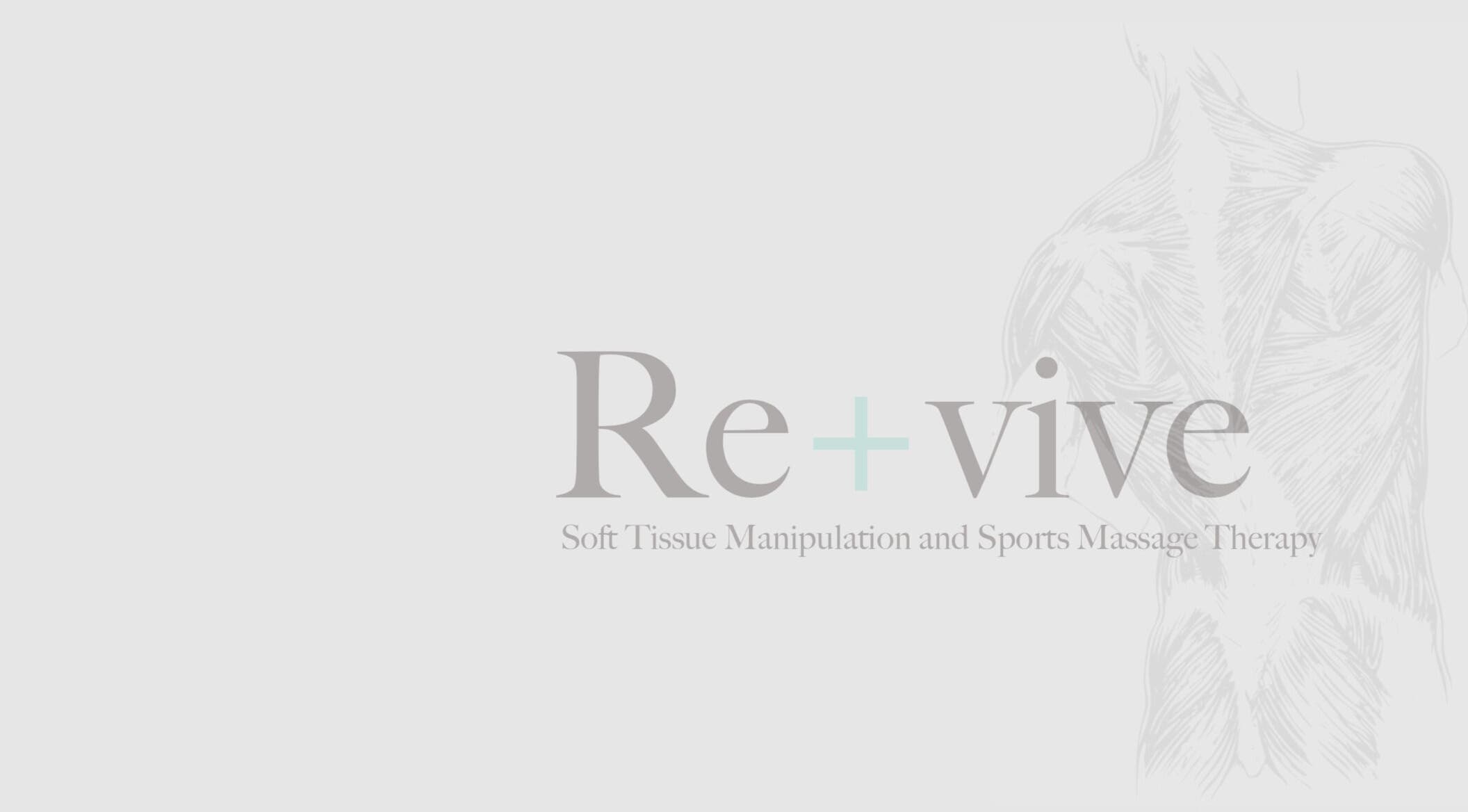 Re+vive South Canterbury logo with anatomical art, located in Timaru, Canterbury, NZ, offering massage therapy.