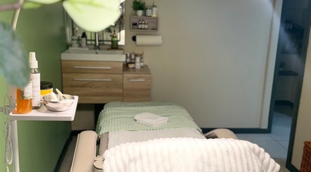 Calming spa treatment room at Live Simply Organic Wellness Spa, Kingston, St. Andrew Parish, JM.