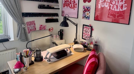 Stylish nail studio at Nails by Shan, Cleckheaton, England, GB, featuring modern decor and nail art tools.
