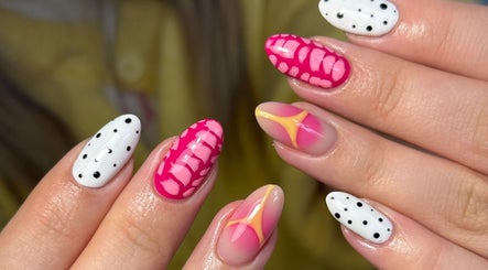 Colorful nail art design at Nails by Shan, Cleckheaton, England, GB.