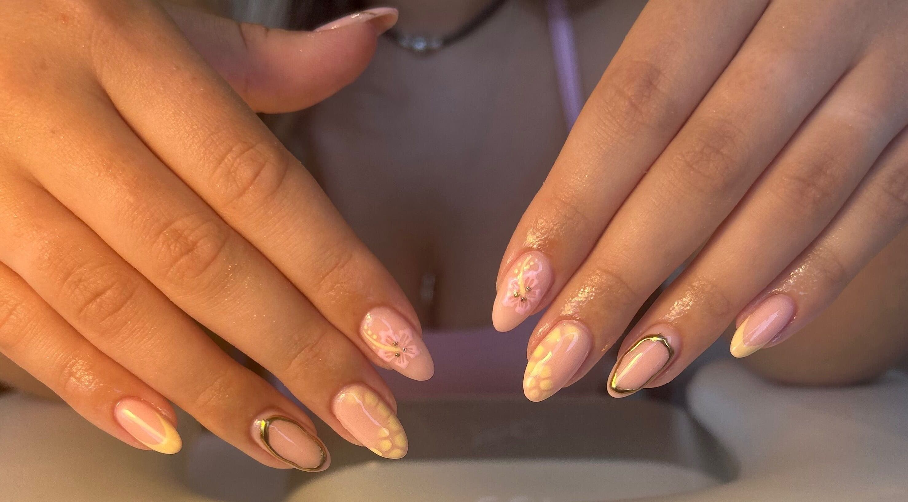 Delicate floral design nails at BySophieRachel, Ellesmere Port, England, GB, showcasing elegance.