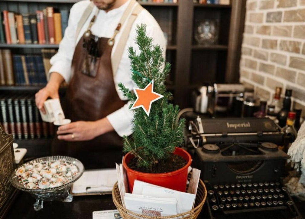 Cozy corner at Brookvale - Benicky and Sons, New South Wales, featuring a festive setup and vintage decor.