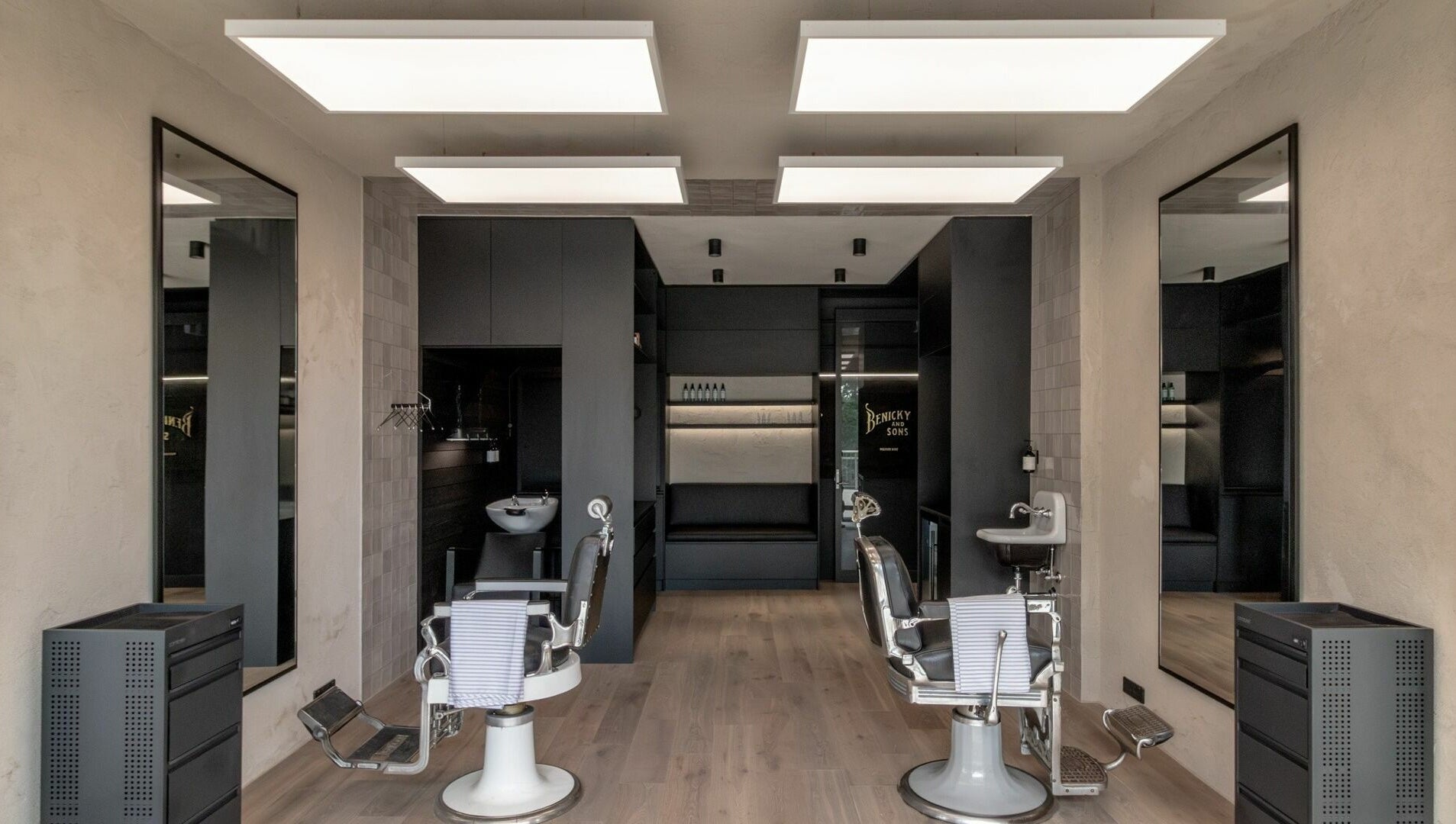 Modern salon interior at Nth Turramurra - Benicky and Sons, North Turramurra, New South Wales, AU.