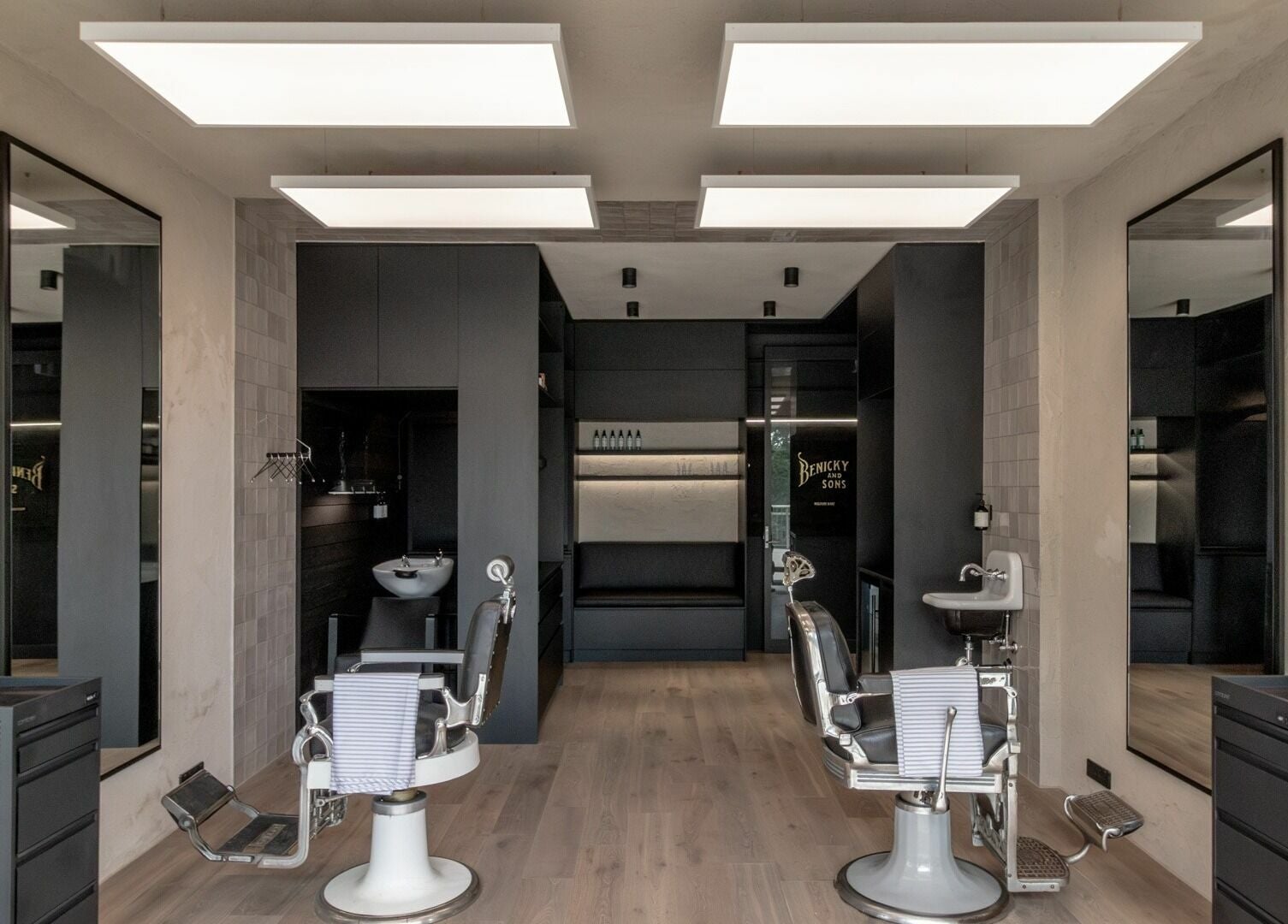 Modern salon interior at Nth Turramurra - Benicky and Sons, North Turramurra, New South Wales, AU.