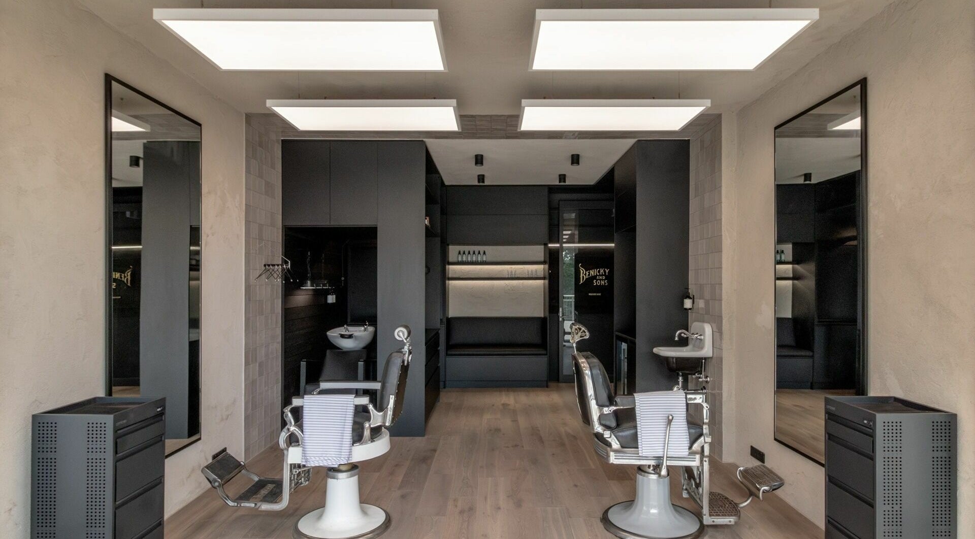 Modern salon interior at Nth Turramurra - Benicky and Sons, North Turramurra, New South Wales, AU.