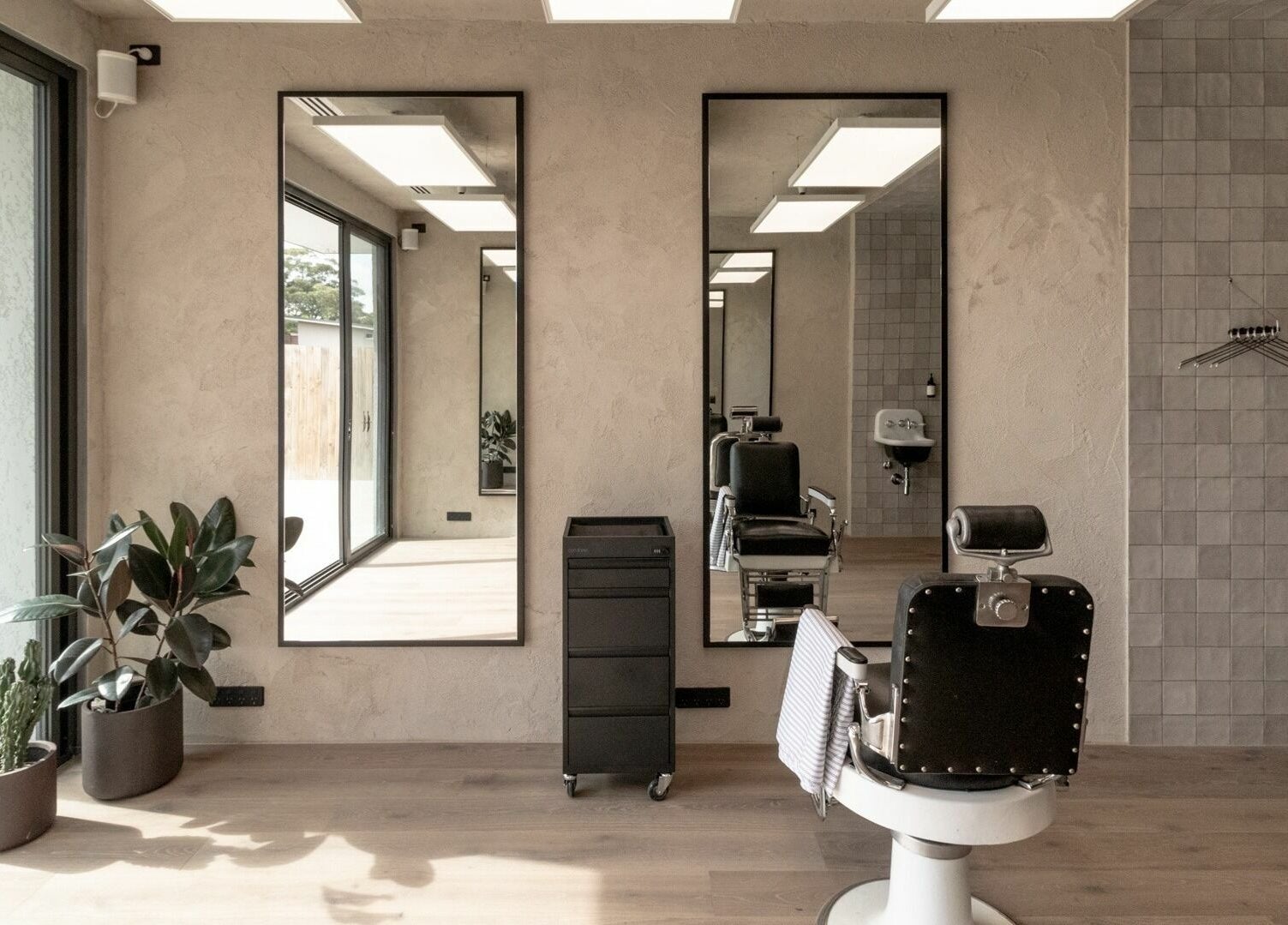 Modern salon interior at Nth Turramurra - Benicky and Sons, North Turramurra, New South Wales, AU.