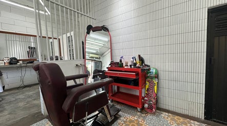 Chic hair salon chair and styling station at Elkap Gading, Jawa Timur, Jawa Timur, ID.