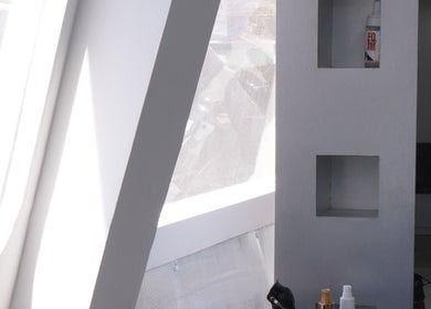 Modern beauty corner at ELKAP TRUNOJOYO, Jawa Timur, Jawa Timur, ID featuring sleek shelves and sunlight.
