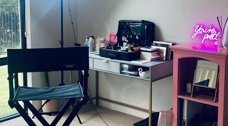 Chic makeup station at Lumiére Makeup Artistry in South Bunbury, Western Australia, AU with professional setup.