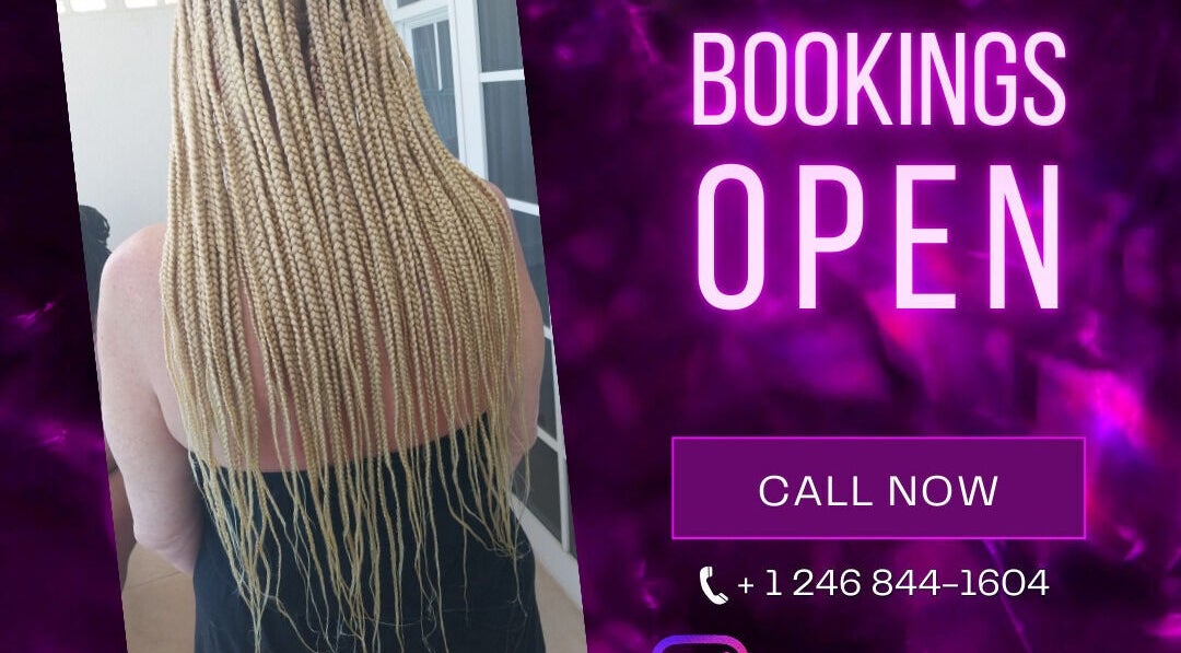 Stylish long braids at Braidsby.Merrika, Bridgetown, Saint George, BB. Bookings open now for perfect hairstyles.
