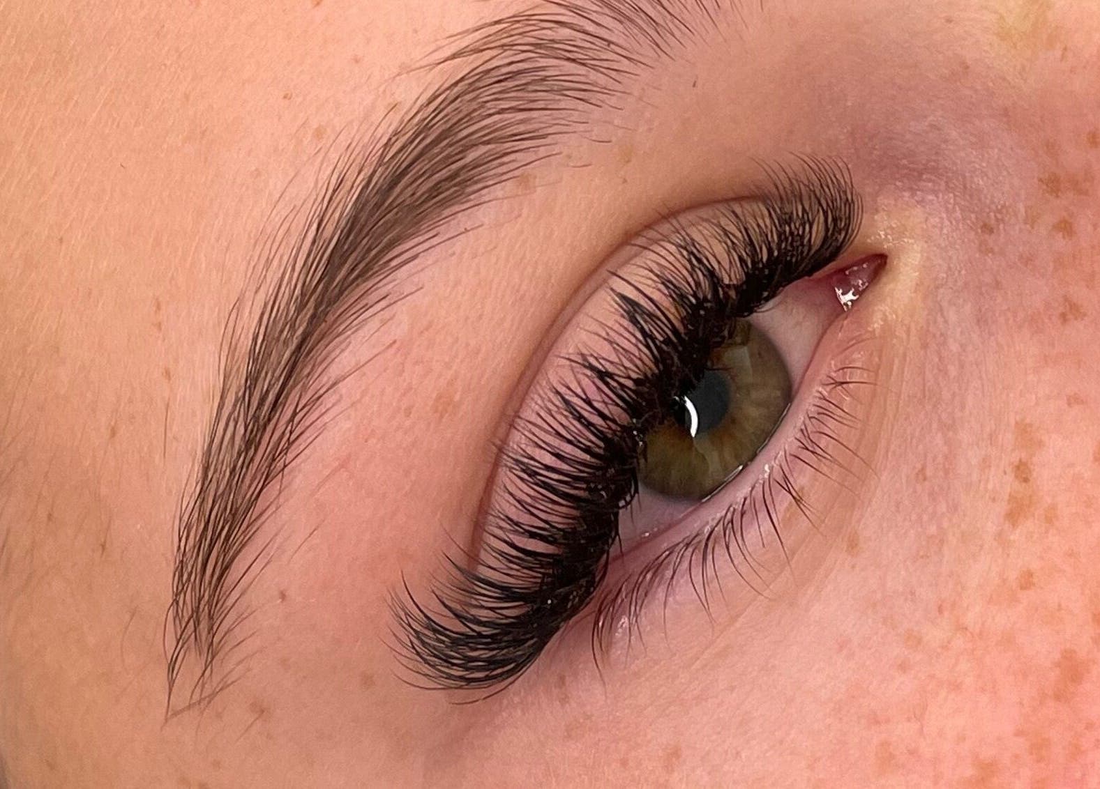 Close-up of eyelash extensions at The Glow Lounge By Ebony Louise in Brighton And Hove, England, GB.
