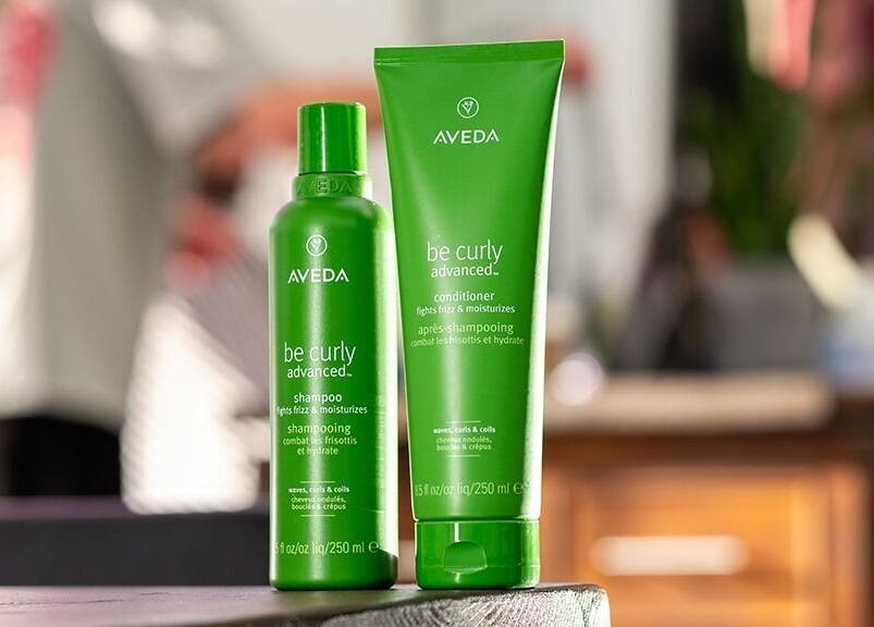Aveda Be Curly shampoo and conditioner at Rythm Studio, Bristol, England, GB.