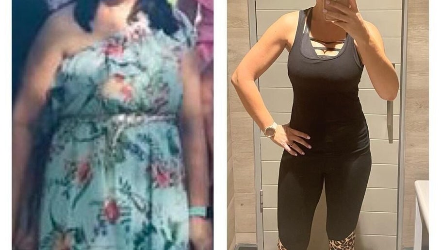 Before and after weight loss transformation at Tric, Cape Town, Western Cape, ZA showing significant health change.
