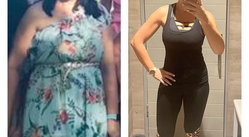 Before and after weight loss transformation at Tric, Cape Town, Western Cape, ZA showing significant health change.