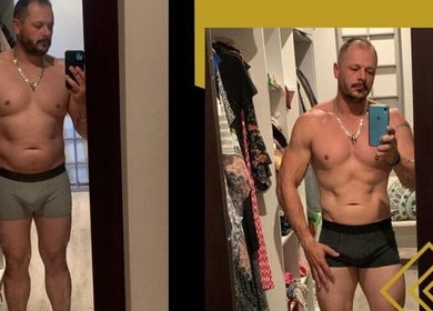 Before and after transformation at Tric, showcasing fitness journey, Cape Town, Western Cape, ZA.