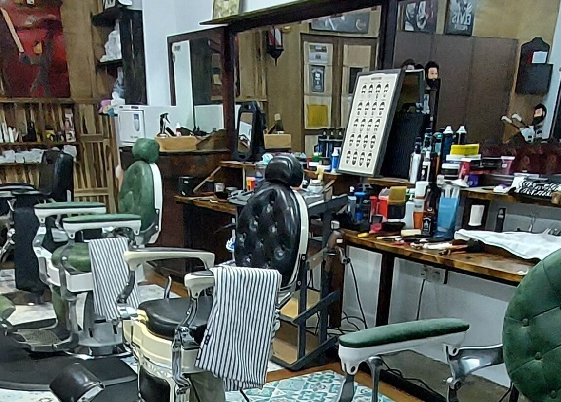 Elegant interior of Sohibussaif Barbershop in Subang Jaya, Selangor, MY, featuring stylish barber chairs.