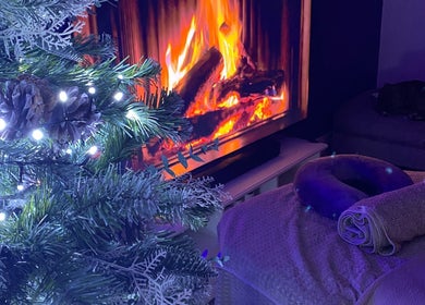 Warm and festive therapy room at Let's Breathe Complementary Therapies in Hockley, England, GB.