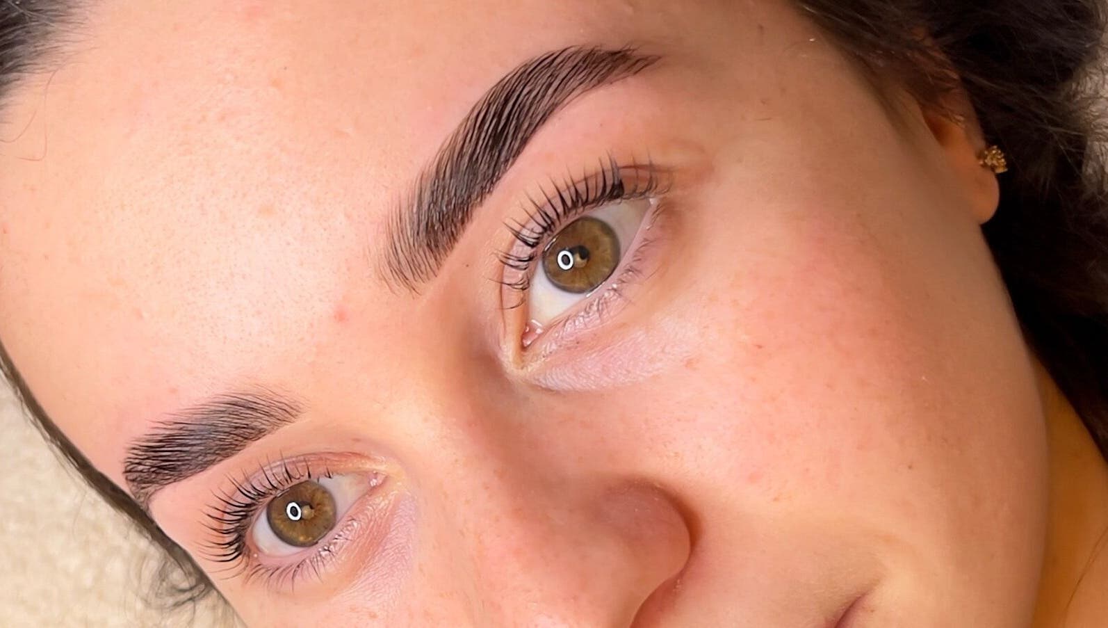 Close-up of perfectly shaped eyebrows at The Lash Place - Trowbridge, Trowbridge, England, GB.