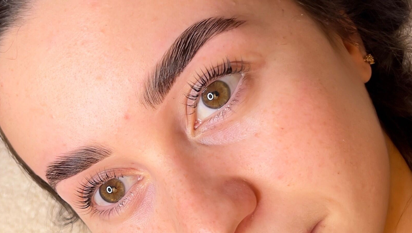 Close-up of perfectly shaped eyebrows at The Lash Place - Trowbridge, Trowbridge, England, GB.