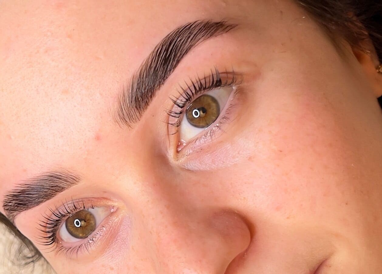 Close-up of perfectly shaped eyebrows at The Lash Place - Trowbridge, Trowbridge, England, GB.