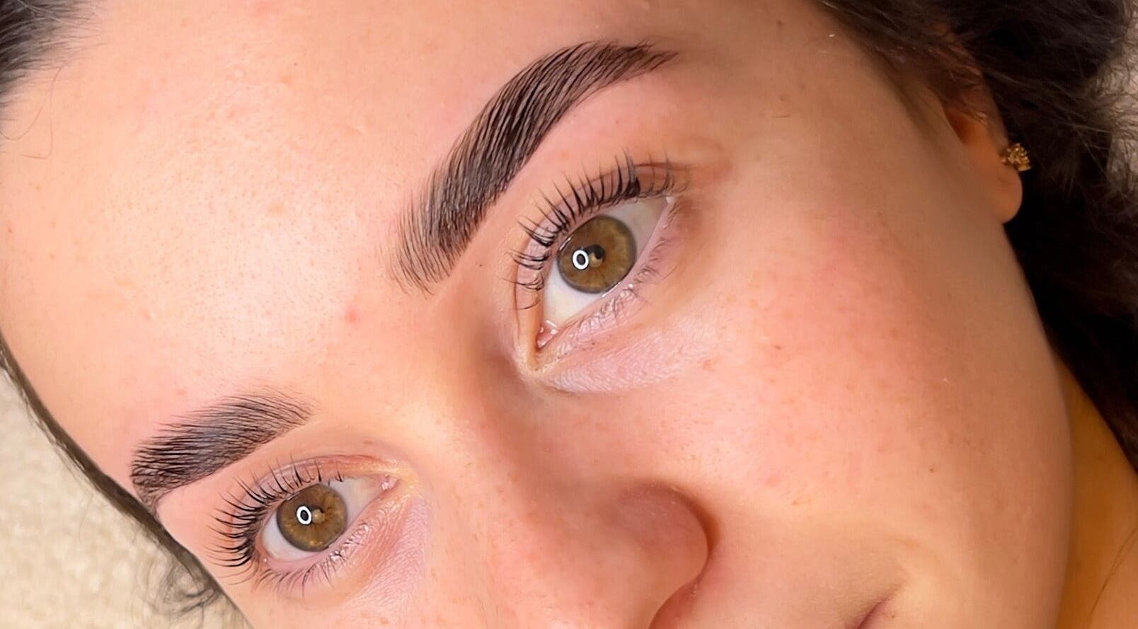 Close-up of perfectly shaped eyebrows at The Lash Place - Trowbridge, Trowbridge, England, GB.