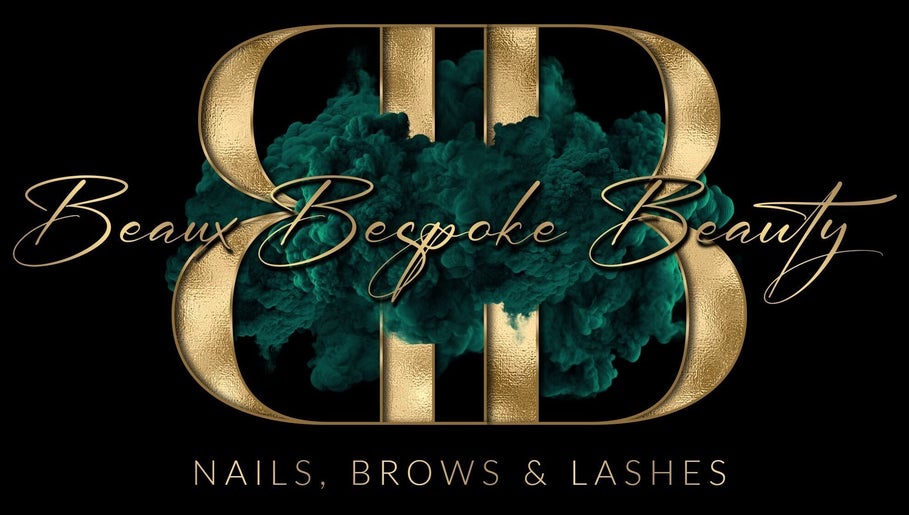 Beaux Bespoke logo in gold and teal, Dublin, County Dublin, IE, beauty, nails, brows, lashes.
