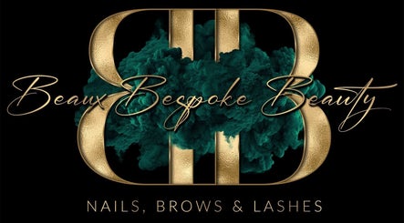 Beaux Bespoke logo in gold and teal, Dublin, County Dublin, IE, beauty, nails, brows, lashes.