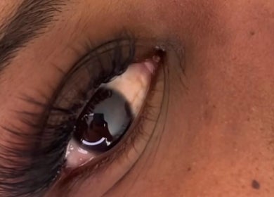 Close-up of an eye with lush lashes at Lashed By Minsi, Ladysmith, Kwazulu-natal, ZA.