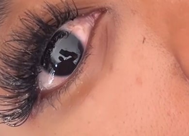 Close-up of elegant eyelash extensions at Lashed By Minsi in Ladysmith, Kwazulu-natal, ZA.