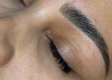 Close-up of expertly shaped eyebrow at Grace Aesthetics, Cape Town, Western Cape, ZA.