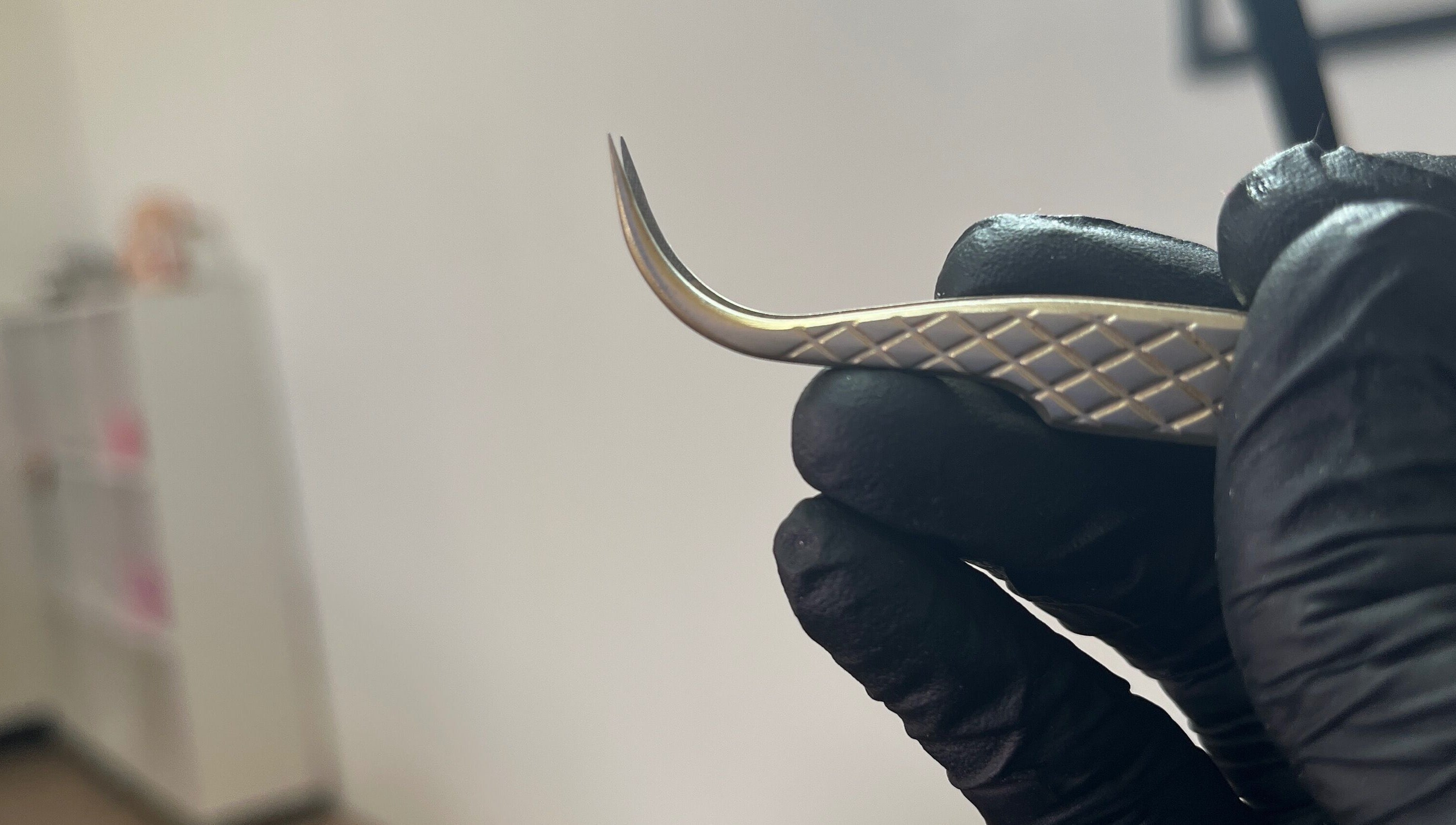 Close-up of a lash tool at Zensationalbeautycare, Paramaribo, Paramaribo, SR, used for precise beauty treatments.